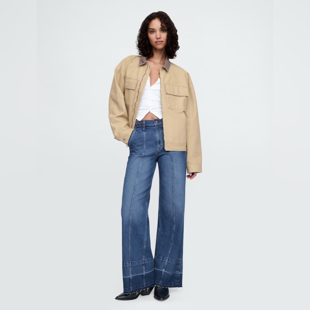 Gap High Rise Stride Seamed Wide-Leg Jeans